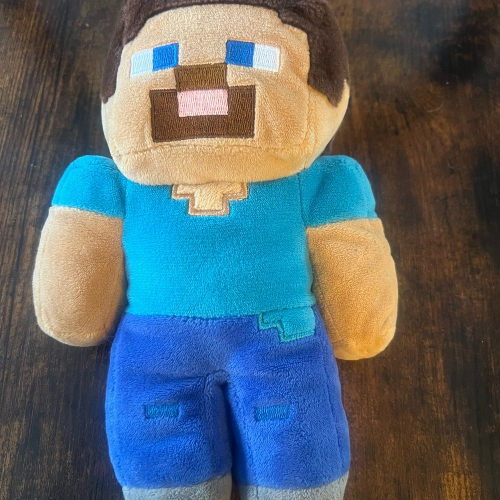 Plush Toy with Blue and Brown Colors 9 inch Minecraft preowned no tag
